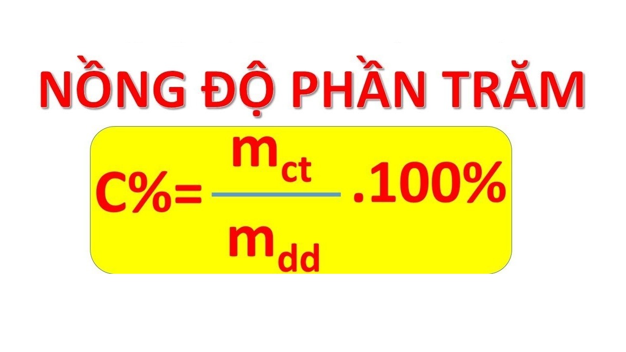  Công thức tính nồng độ phần trăm và sai sót khi tính toán